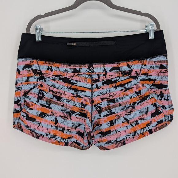 Lululemon Speed Up Shorts 2.5" Inversion Multi | Size 10 | Pink Orange Black - Picture 8 of 15